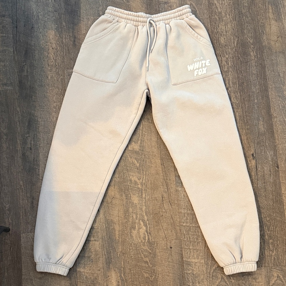 White fox Cream Joggers